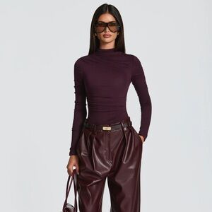 NWT BABYBOO PEARSON Turtleneck BODYSUIT - PLUM XS